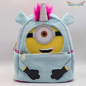 Loungefly Minions Minions Fluffy Unicorn Exclusive Costume Plush Mini Backpack